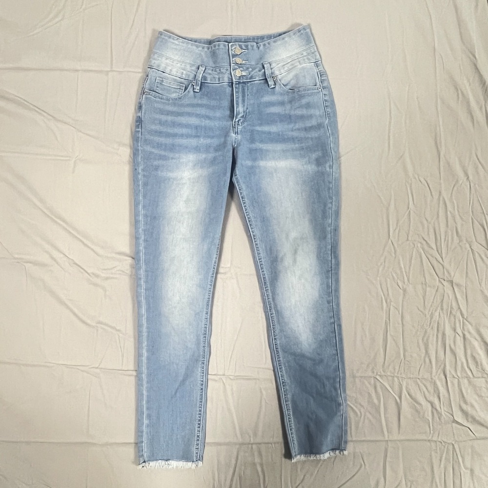 Suzanne‎ Betro Jeans Womens 6 Blue Denim Cotton Stretch Frayed Hem High Waisted